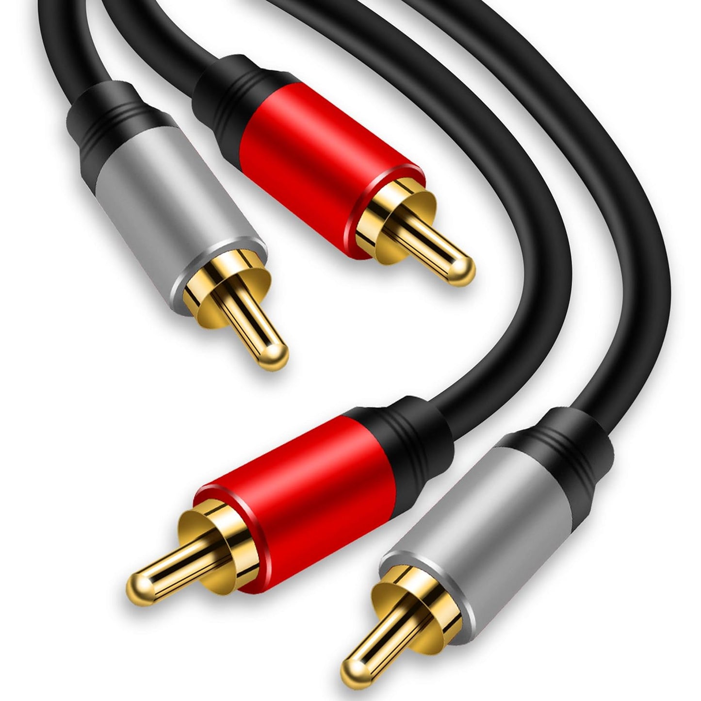 2RCA 2RCA 40Ft, 2 2 (40Ft/12M) Tan QY to Cable Gold-Plated RCA Male to RCA Male Stereo Audio Cable for Home Theater