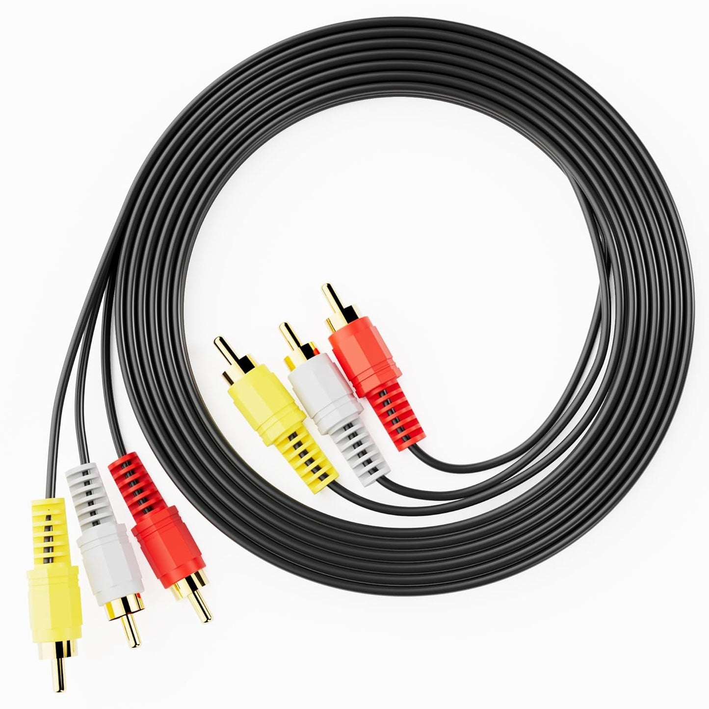 Eanetf 3RCA 24K (5ft-2pcs) RCA Cables, Cable Audio Video Gold Plated Connecting Audio Video Components AV Male to Male