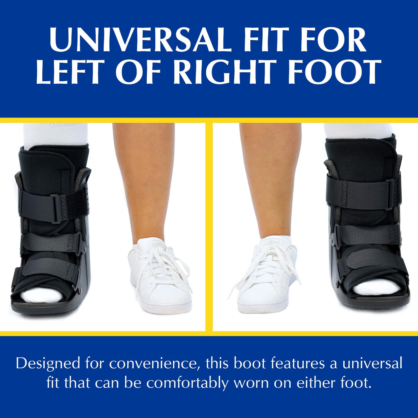 Brace Direct CAM Walker Fracture Boot Short - Lightweight Walking Boot for Foot & Ankle Injuries, Sprains & Stress Fractures - Doctor-Recommended (Men’s 4.5–7 / Women’s 6.5–8)