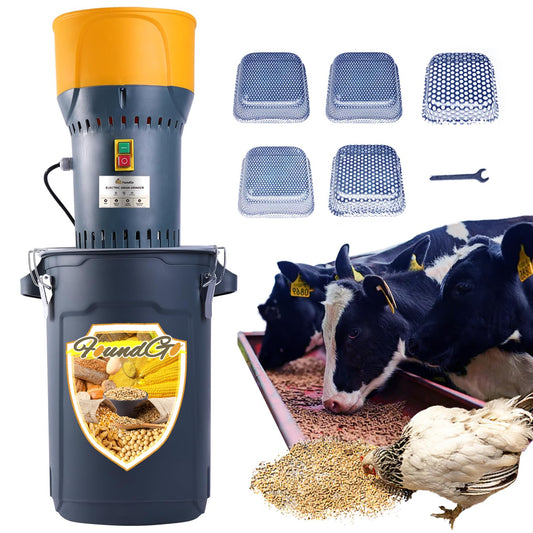 FoundGo 6.6gal Electric Agricultural Feed Grain Mill Grinder for Wheat Corn Spice with 5 Filter 110V 1000W 25L