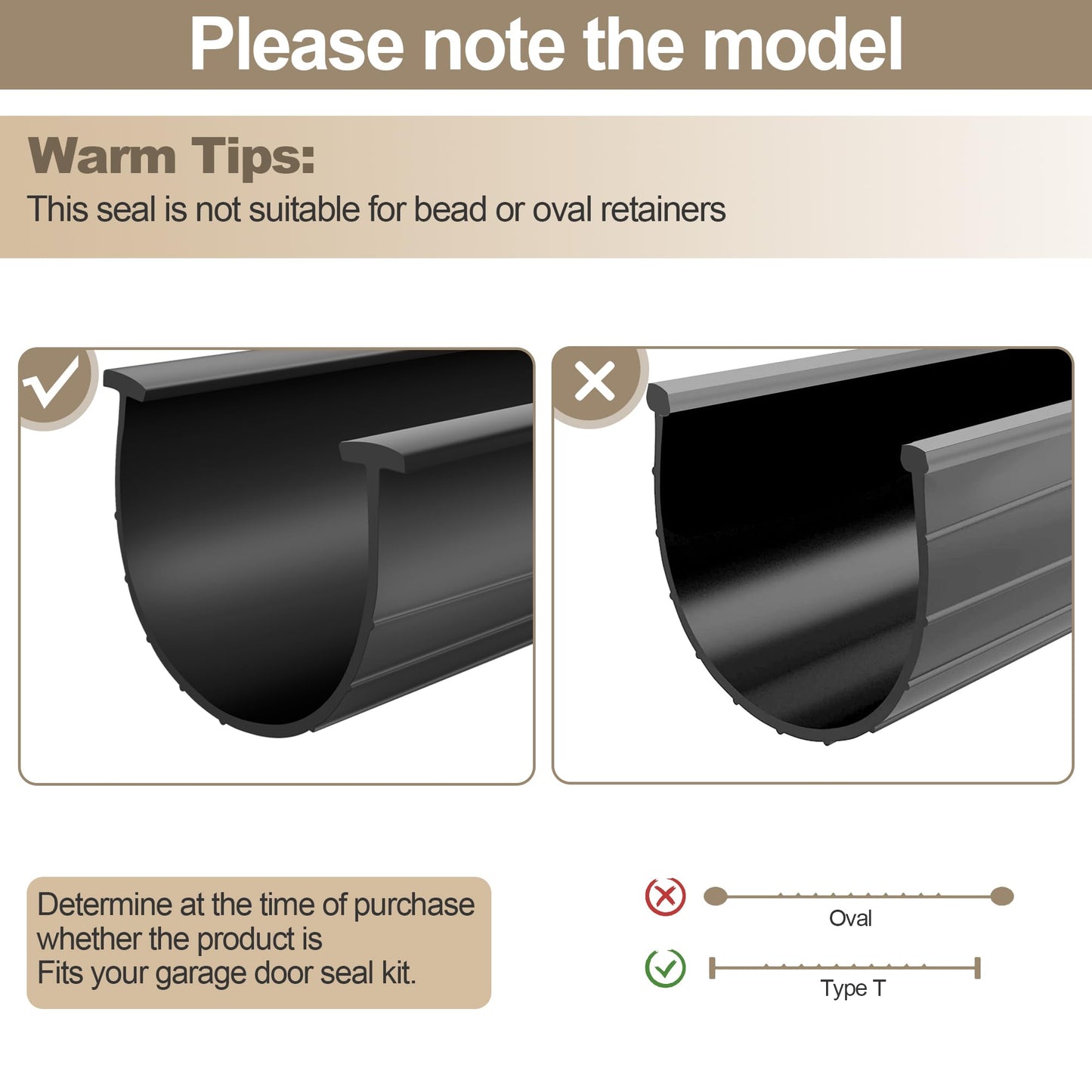5/16" T Ends Garage Door Seals Bottom Rubber 16 Feet Fits U-Bottom Seal Weather Stripping and Threshold Seal Professiona Grade Rubber 3 3/4" Width X 16 Feet Lenth