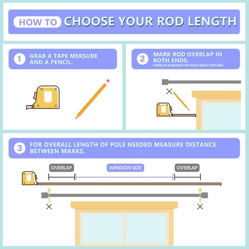 Byondeth Adjustable Curtain Rods for Windows - 16 to 144 Inches, 1 Inch Diameter, Brushed Nickel Finish
