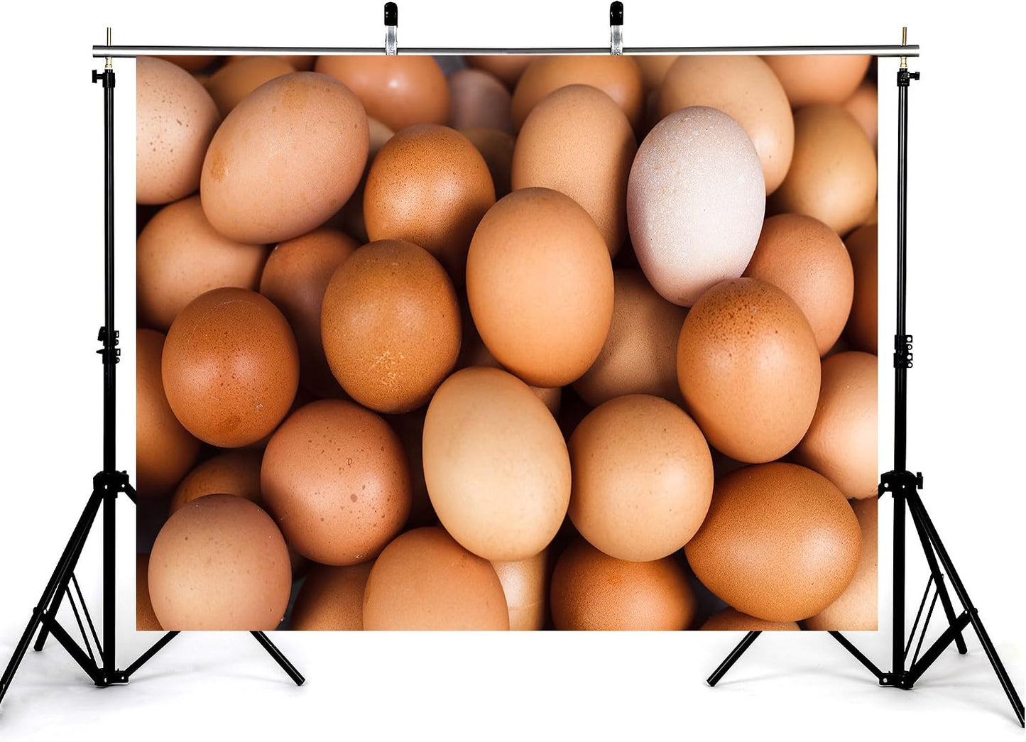 KeyWork 10x7ft Brown Egg Backdrop Farm Produce Photography Background for Party Rustic Farmhouse Themed Events