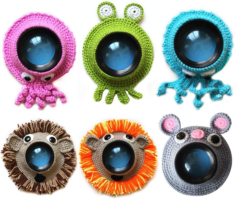 Vornetil Shutter Hugger, Camera Buddies Shutter Hugger Photography Props, Handmade Pet Knitted Lens Accessories Pet