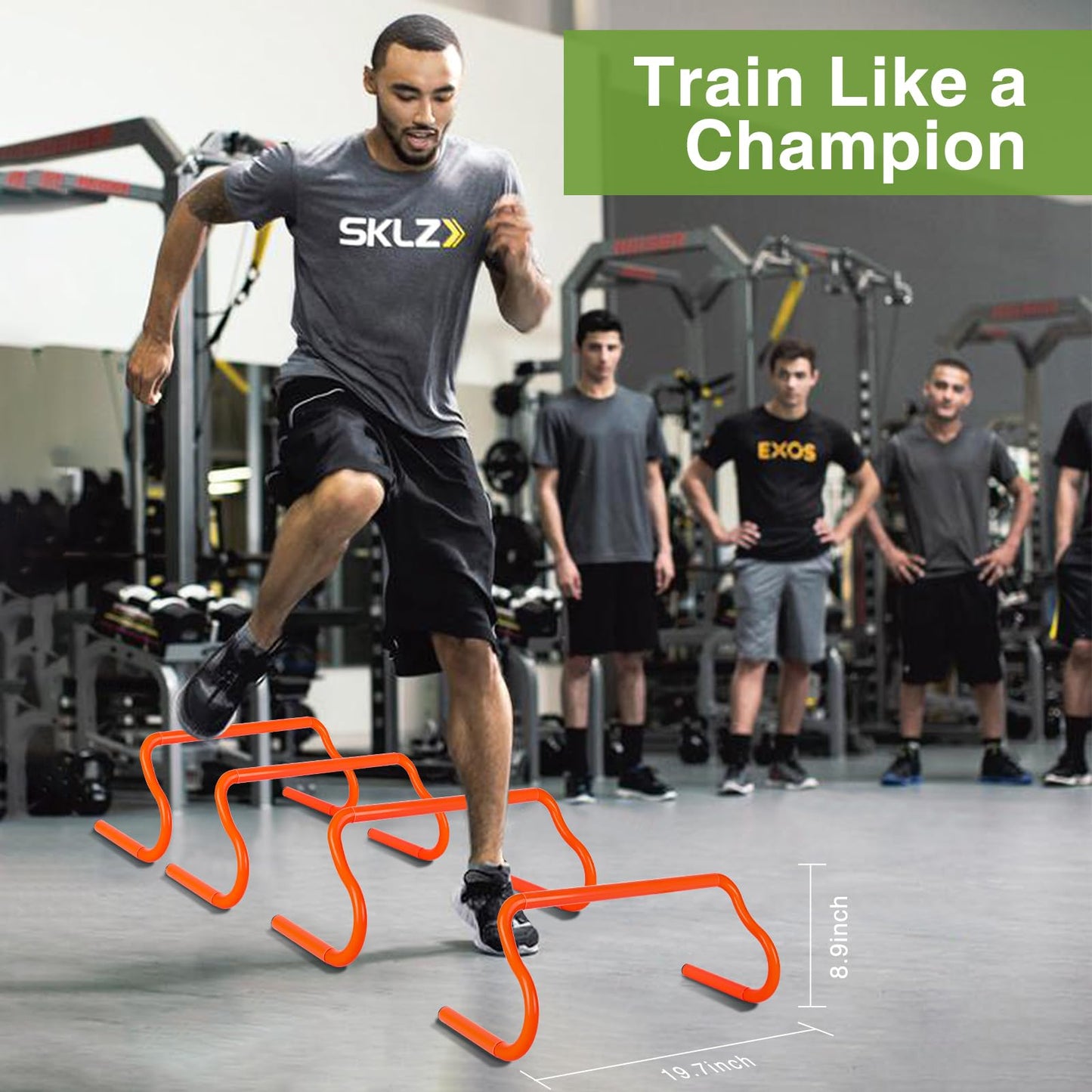 Ambifirner Agility Ladder Training Equipment Set - Agility Ladder(12 Rungs/20ft), 4 Speed Hurdles, 12 Training Cones, Jump Rope, Parachute for Speed/Soccer/Football Training with Carry Bag