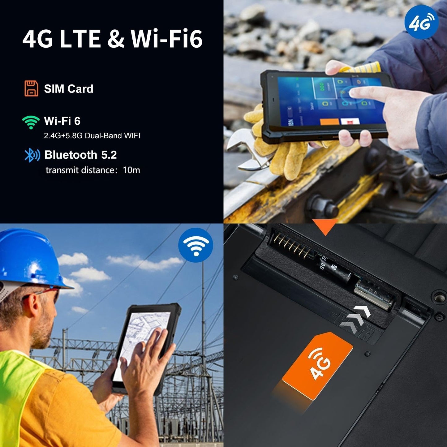 CENAVA W10Y Rugged Tablet,10.1 Inch Windows 11 Pro Industrial Tablet,8GB+128GB,Intel Core(TM) i5-10210Y,IP68 Waterproof,700nit Sunlight Readable,4G LTE GPS WiFi 6 Heavy Duty Outdoor Work PC