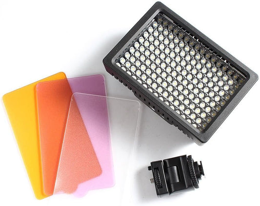 SSE 160 5600K 3 LED Digital Video Light of LEDs Video Kit Includes Rotating Cold Shoe Mount and Filters for Canon