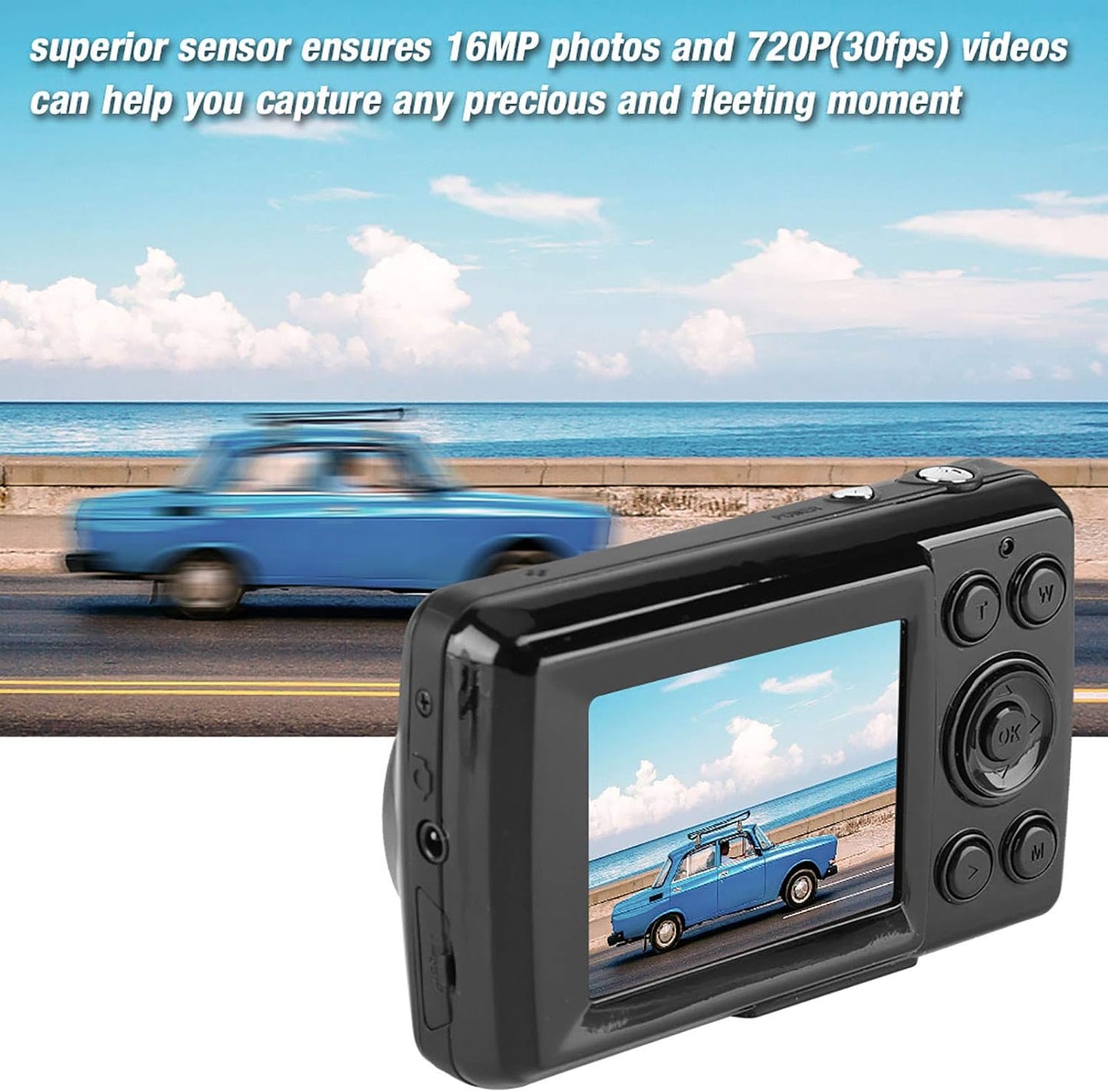 Cocoarm 720p 16mp 2.4 Inches Mini Digital Camera, with LCD Screen, Black, for Boys Girls Teens