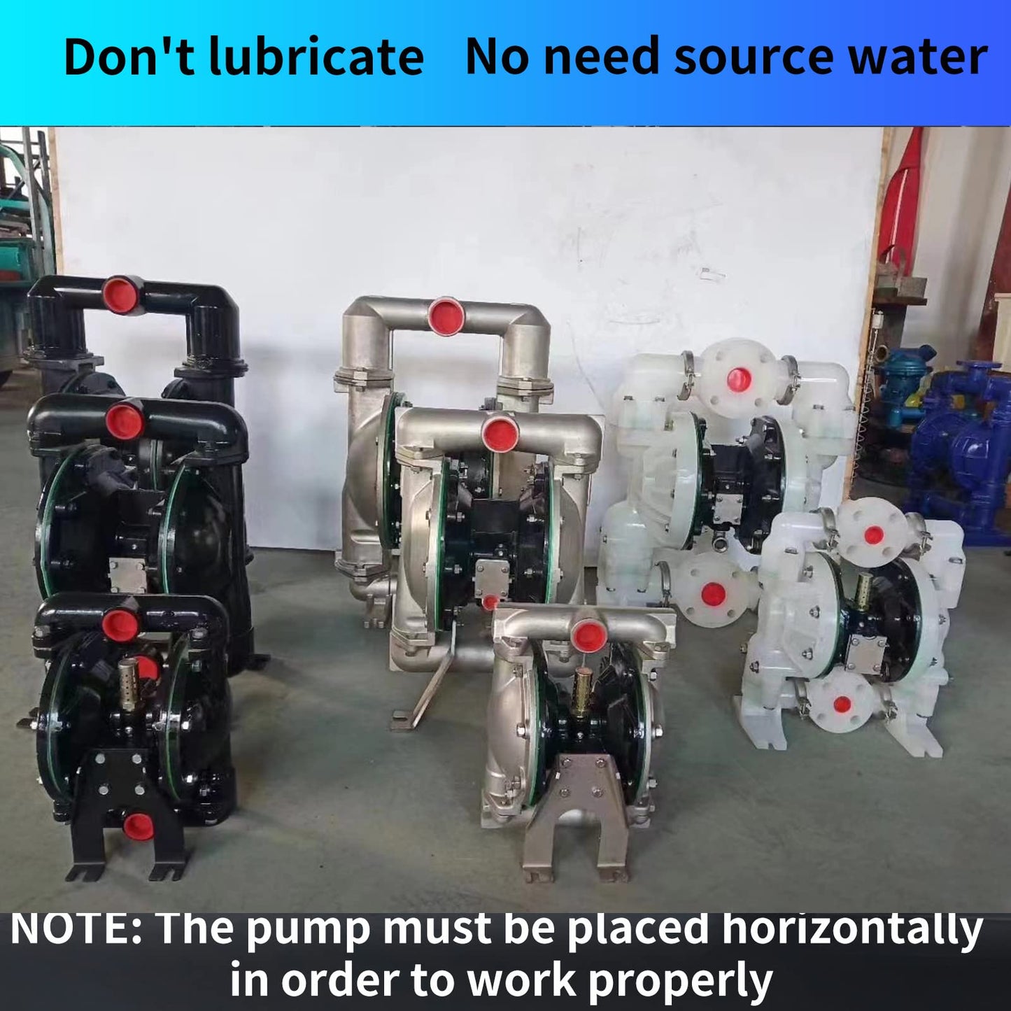 Pneumatic double diaphragm pump 2 inch inlet/outlet 172 gpm Aluminium fluid delivery pump for chemical and industrial waste oil fuel up to 120 psi aluminum alloy (QBY4-50Al)