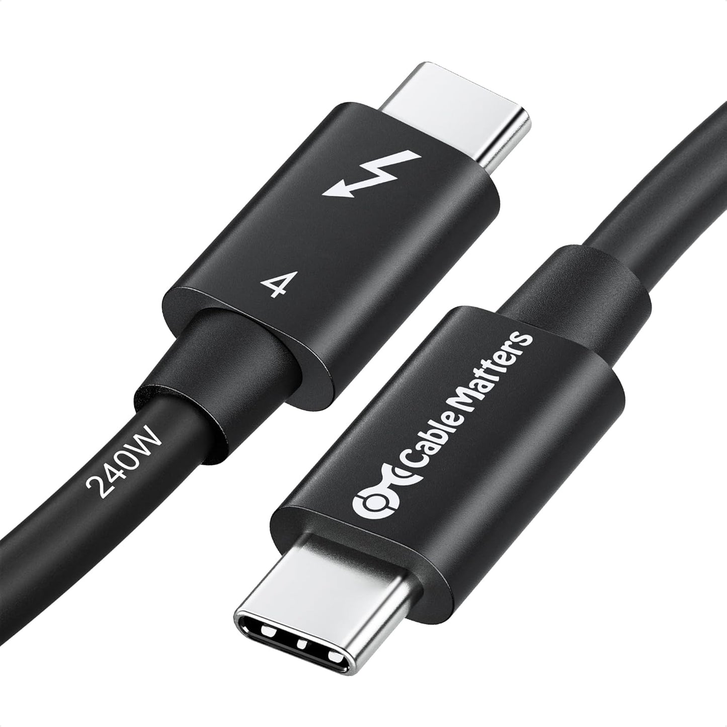40Gbps 4 2.6ft 8K 240W 0.8m, USB4, 3 Cable Matters [Intel Certified] Thunderbolt Cable with Video and Charging