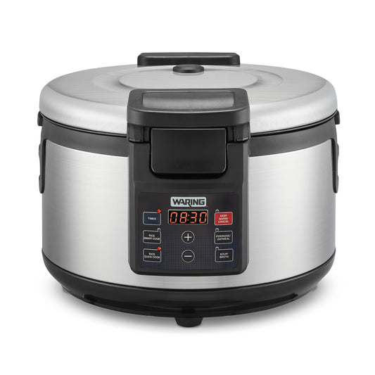 Waring Commercial Rice Cooker, 60-Cup Cooked (30-Cup Raw) Capacity, PFAS-Free Ceramic Inner Pot, Keeps Warm for 8 Hours, Double-Wall Stainless Steel Construction, Restaurants & Catering, WRC60
