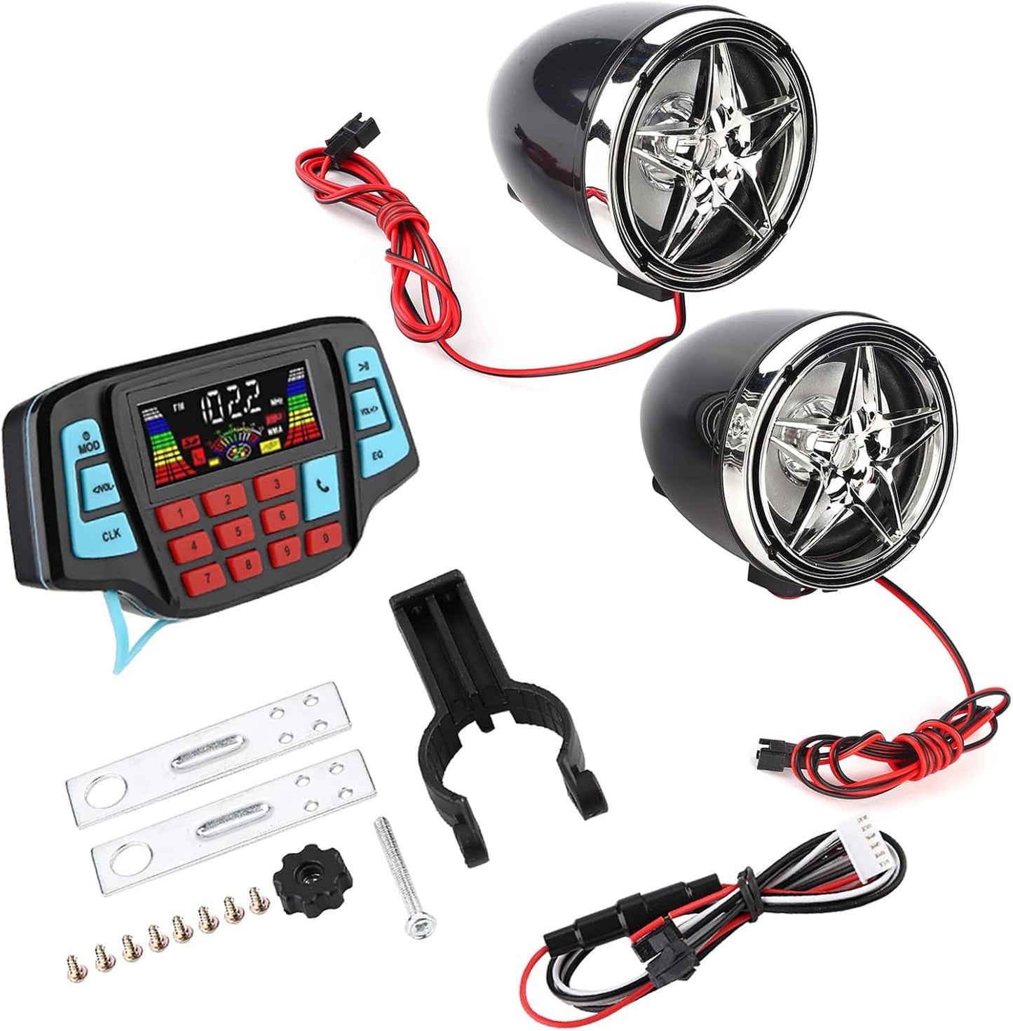 Keenso MP3 MP3 Motorcycle System, Motorcycle BT Player Audio Stereo Speaker System USB Memory Card Carrier