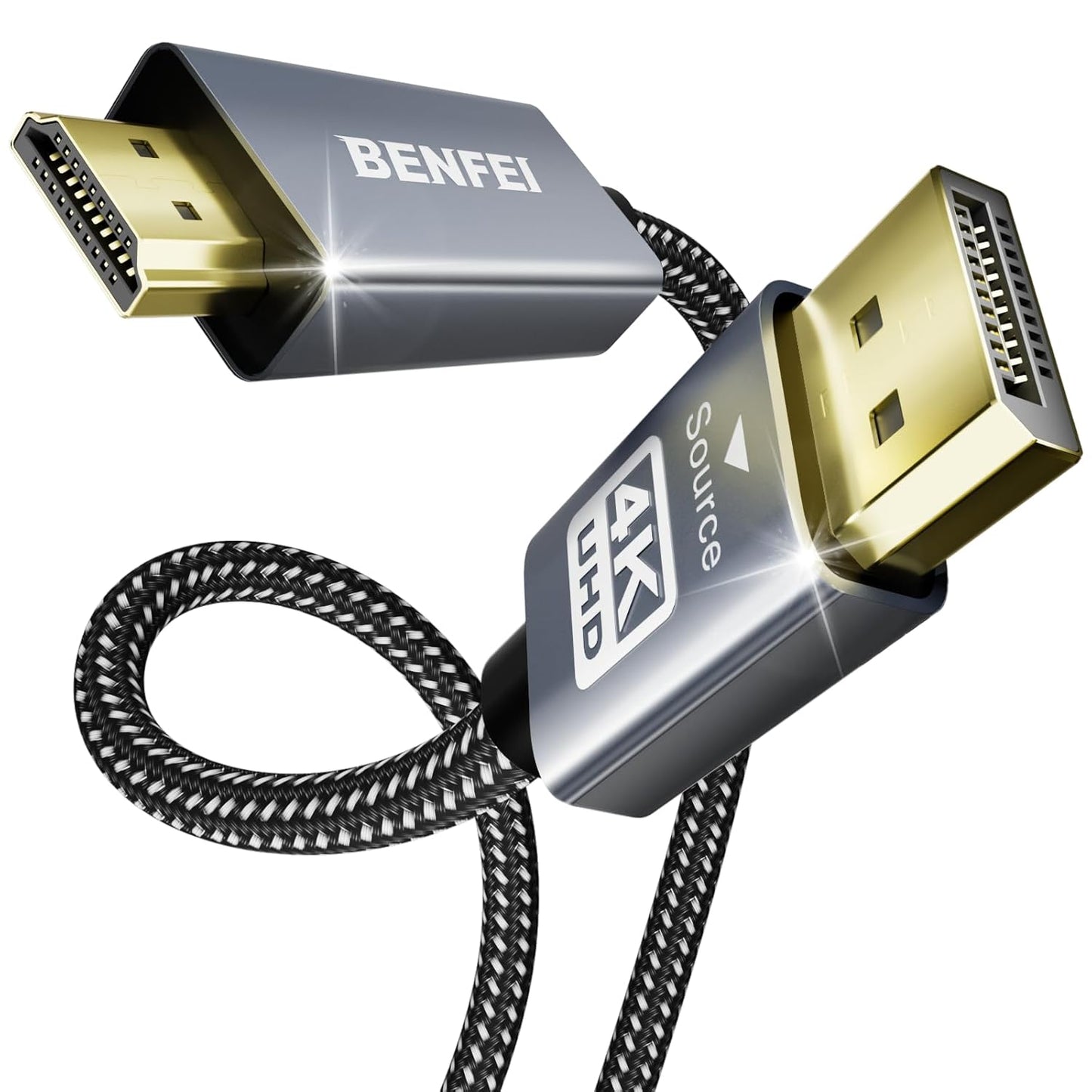 4K 10 1.2 1.4 BENFEI DisplayPort to HDMI Feet Cable[Aluminum Shell, Nylon Braided], Uni-Directional DP Computer to HDMI