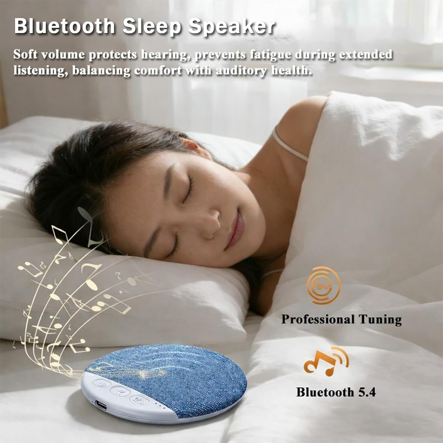 Generic 2 Pack S1 (Blue*1) Bluetooth Pillow Speaker for Sleeping, Ultra-Thin Bluetooth Pillow Speaker with White Noise