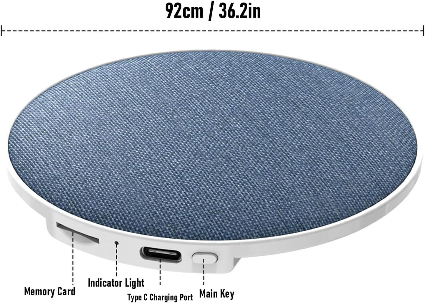 Bewinner 3 Bluetooth Pillow Speaker for Side Sleepers | Slim Design with Modes (Bluetooth/TF Card/White Noise), Auto