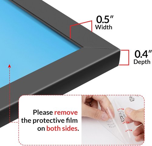 LaVie Home 2x3 Picture Frame - Classic Black Frame with HD Plexiglas for 2x3 Photos