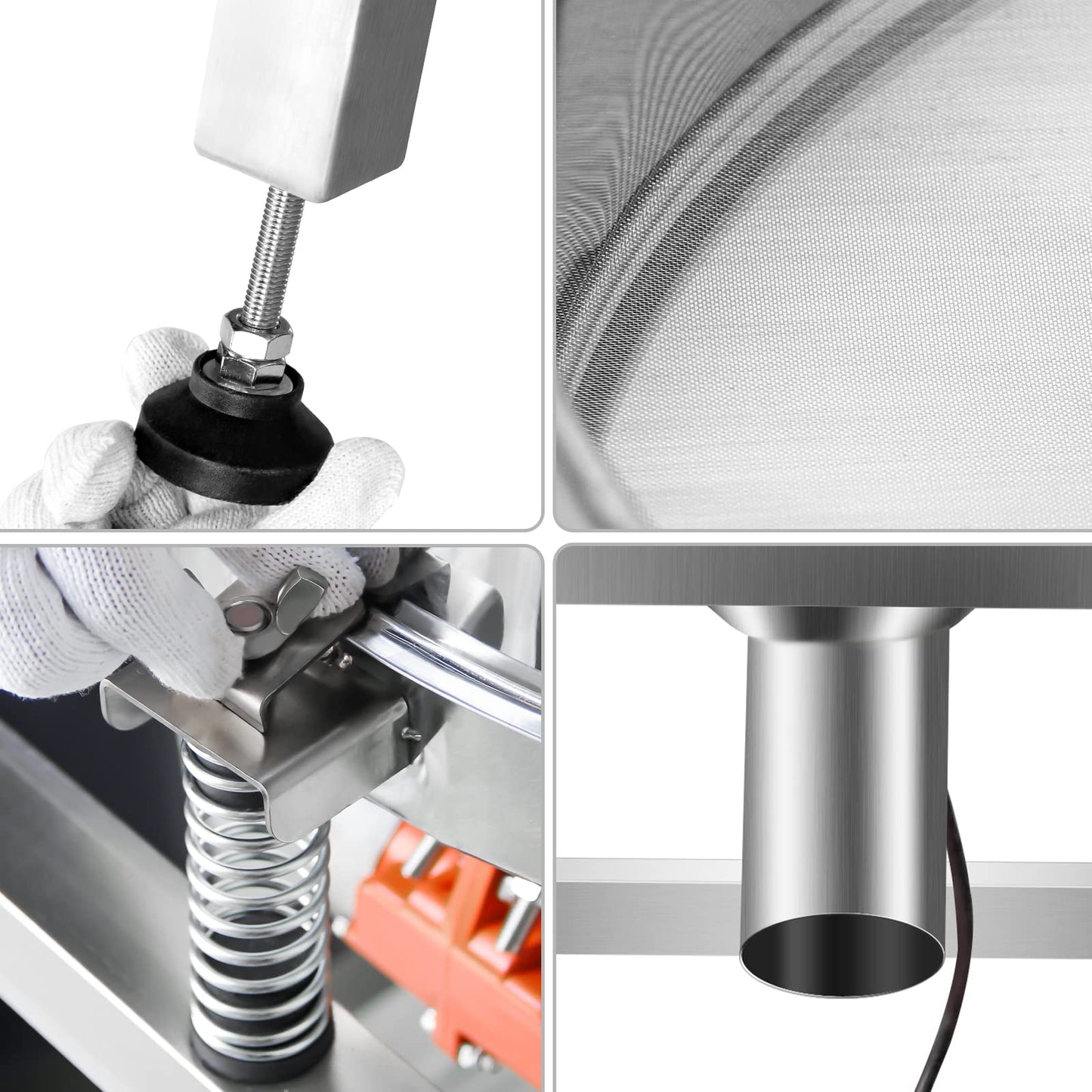 Automatic Powder Sifter Machine 40&100Mesh Sieve Screen Automatic Sieve Shaker Vibrating Machine 110V Stainless Steel Sieve Shaker Machine, Sieve Shaker Machine for Flour Powders