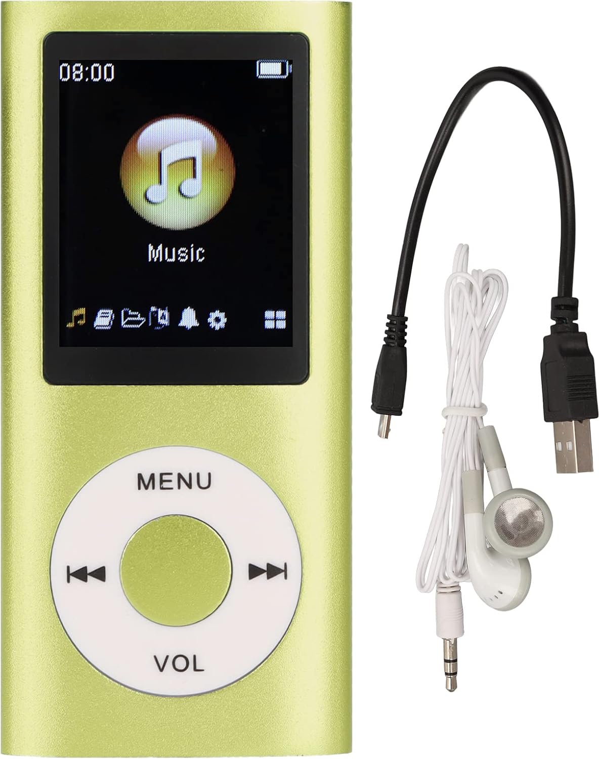 VELATEMOR MP3 8H MP3 1.8 Inch MP3 Portable Music Player, Playtime Mini Player, Lossless Sound Slim LCD Screen Portable