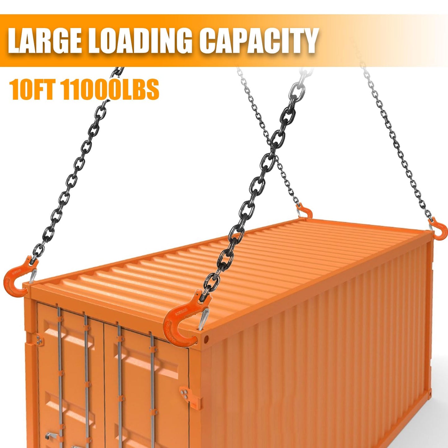 SALUINOKI Lift Chain Sling 10Ft 4 Way x 5/16 inch 11000lbs 5 Ton for Chains Lifting