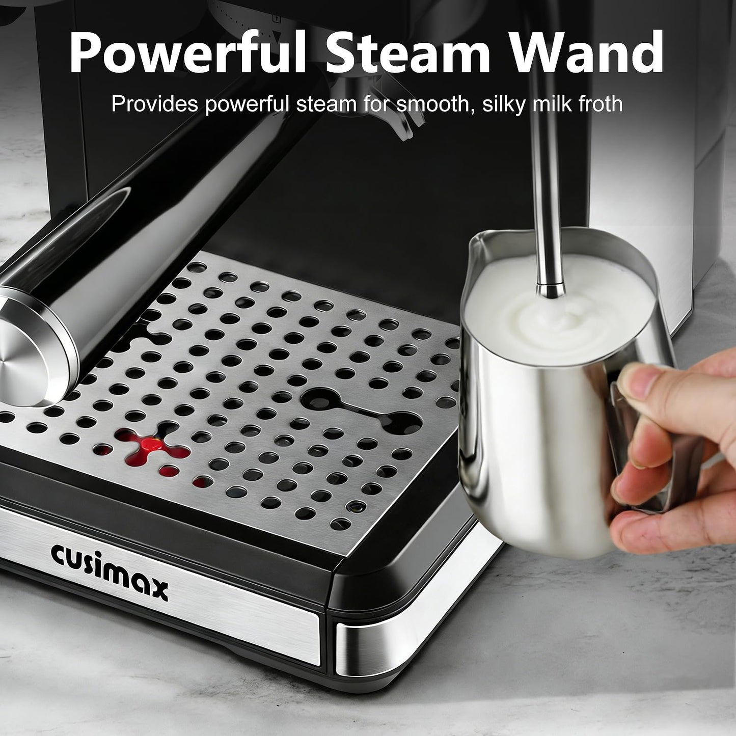 Espresso Machine with Grinder, 20 Bar Professional Expresso Coffee Machines with Milk Frother Steam Wand, Espresso Maker with 60oz Removable Water Tank, Cappuccino & Latte Machine for Home (Black)