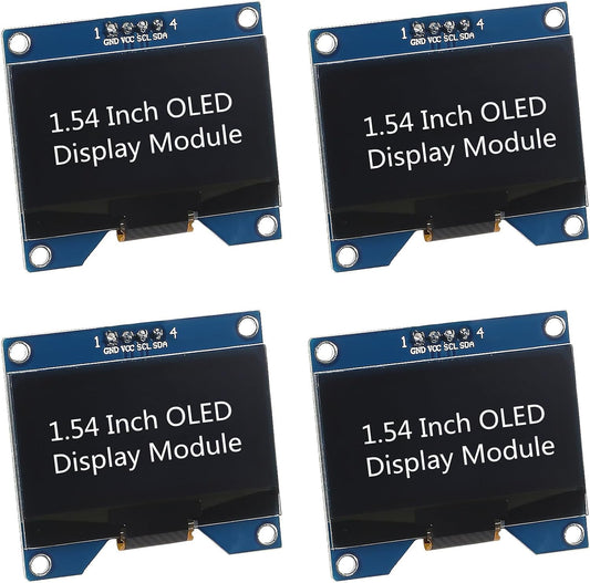 MELIFE 4pcs 1.54 Inch I2C 128x64 SSD1309 OLED IIC Display Module, Pixel Driver Self-Luminous OLED Screen Board