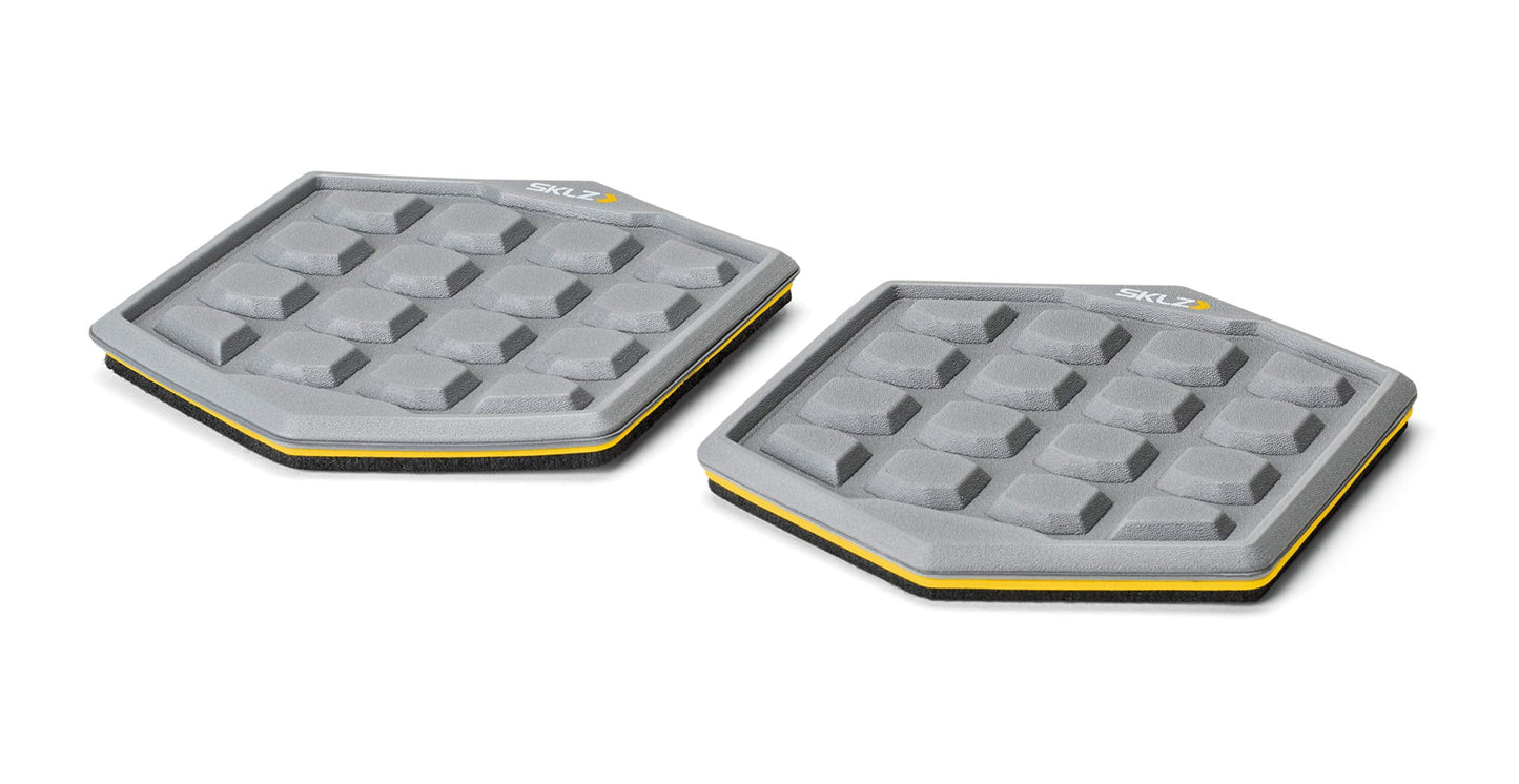 SKLZ Slidez Dual-Sided Exercise Glider Discs for Core Stability Exercises for Hands & Feet, Court Use, grey