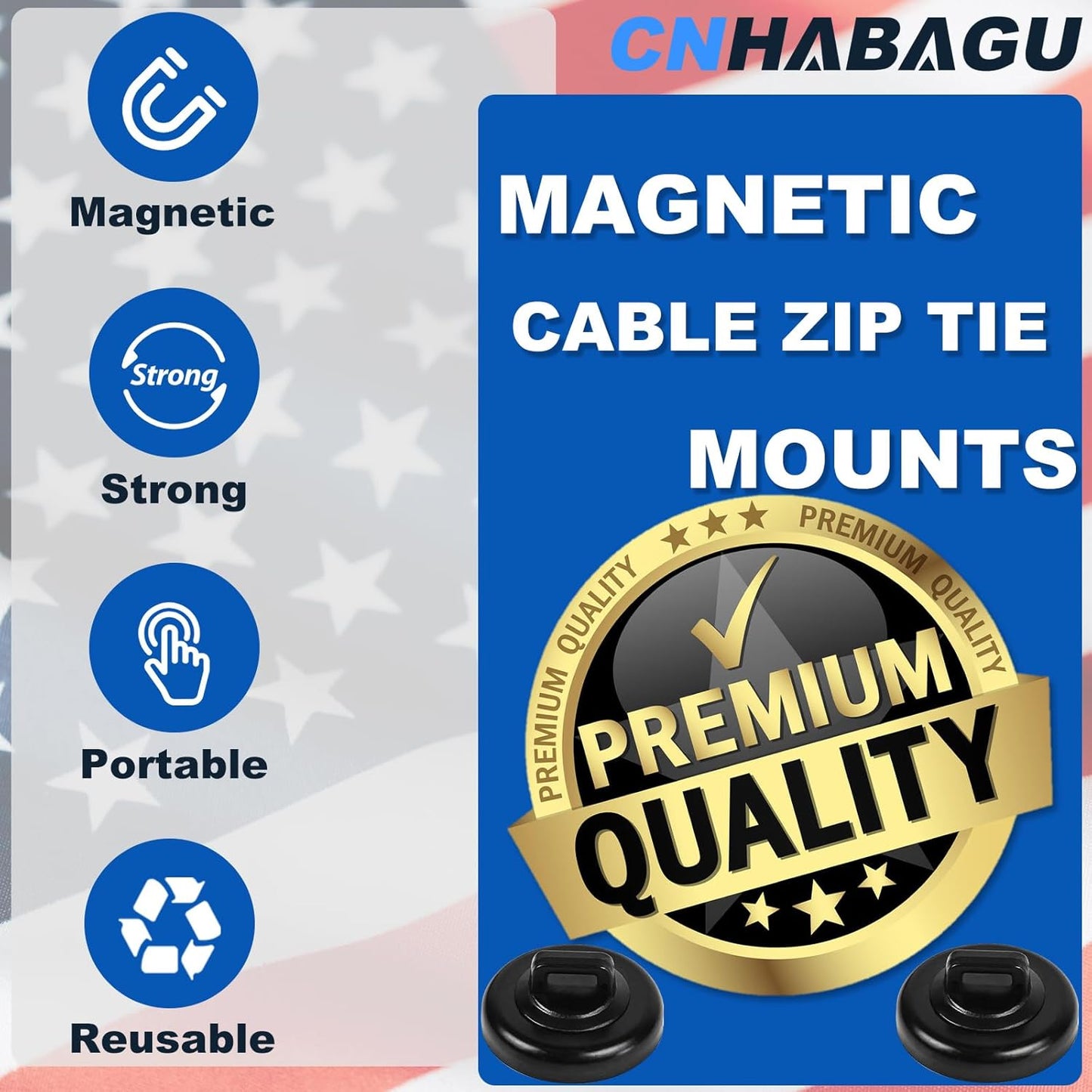 12 Magnetic Zip Tie Mounts Wire Magnet Cable Tie Mount Clips Multipurpose Wire Cable Holder Mount Wire Clips Management