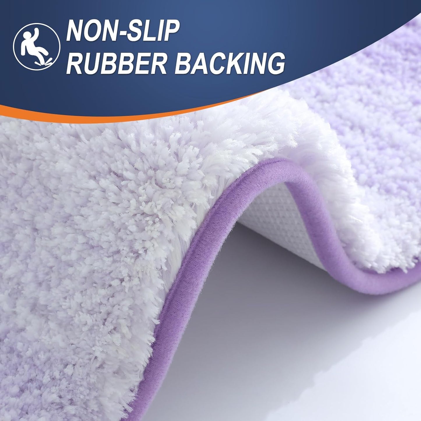 OLANLY Bathroom Runner Rug - Extra Soft Microfiber Mat 59x24 | Quick Dry, Washable, Light Purple