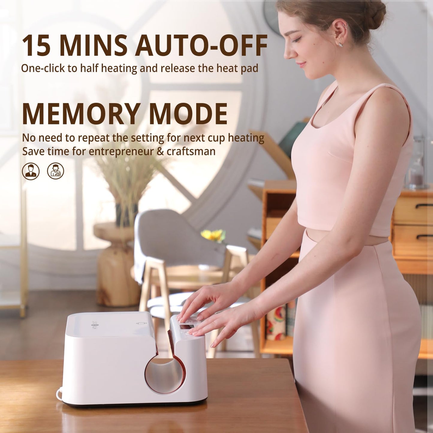 HTVRONT Auto Tumbler Heat Press Machine White + Heat Press H1 Mini Heat Press Machine Bubble Blue