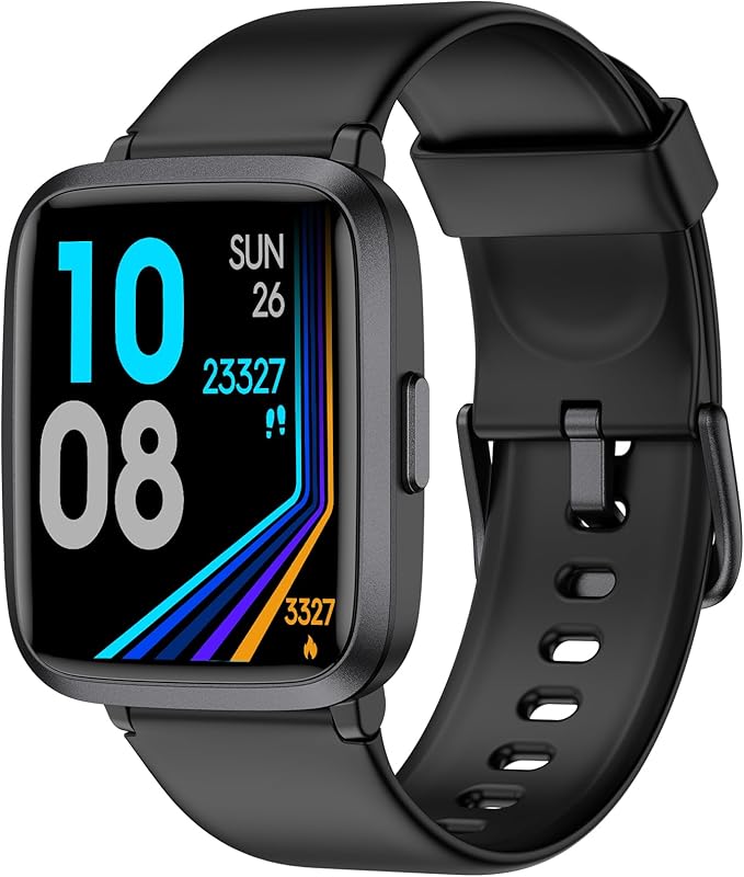Fitness Tracker, Fitness Watch with Blood Oxygen, Blood Pressure & Heart Rate Monitor, Steps Calories Counter, Sleep Monitor, Pedometer 50 Meters Waterproof, Smart Watch for Android iPhones