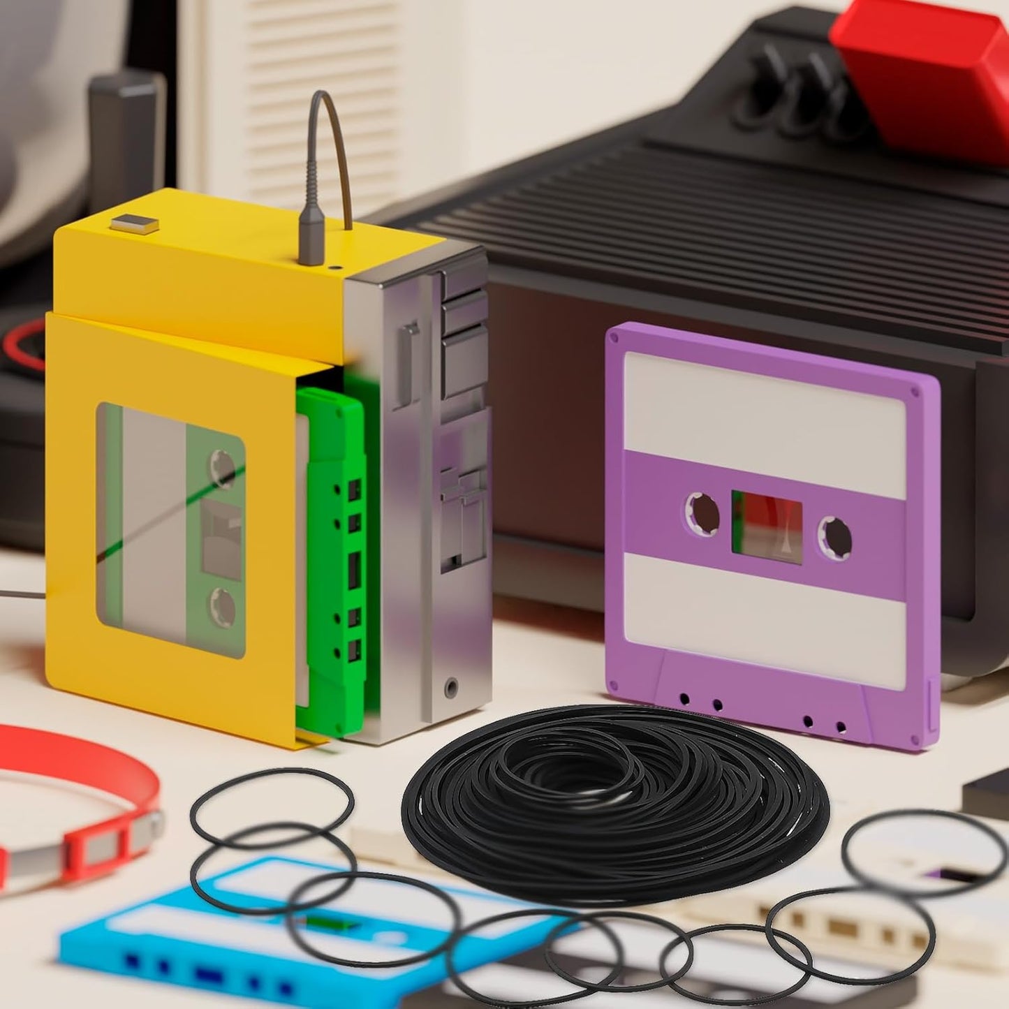 EupHHonycs 120 Cassette 40-135 Mm Cassette PCS Belts, Recorder Belts, Repair Maintenance Mix Tape Machine Rubber Belt