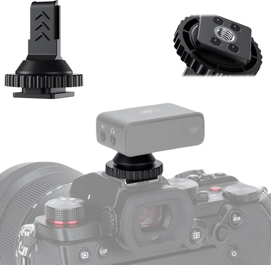 1 1/4"-20, Mic1 JJC Cold Shoe Mount Adapter for DJI Mic with Durable ABS Cold Shoe Adapter for DJI Only, Hot Shoe