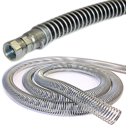 Electriduct 1.5" Steel Spring Guard Flexible Pipe Hose Protector Metal Spiral Wrap Armor Cover - 41mm - 25 Feet