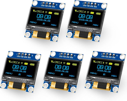 Meshnology 5 0.96 Inch 128x64 I2C SSD1315 ESP32 Pcs OLED Display Module Pixel IIC OLED Screen Driver Self-Luminous