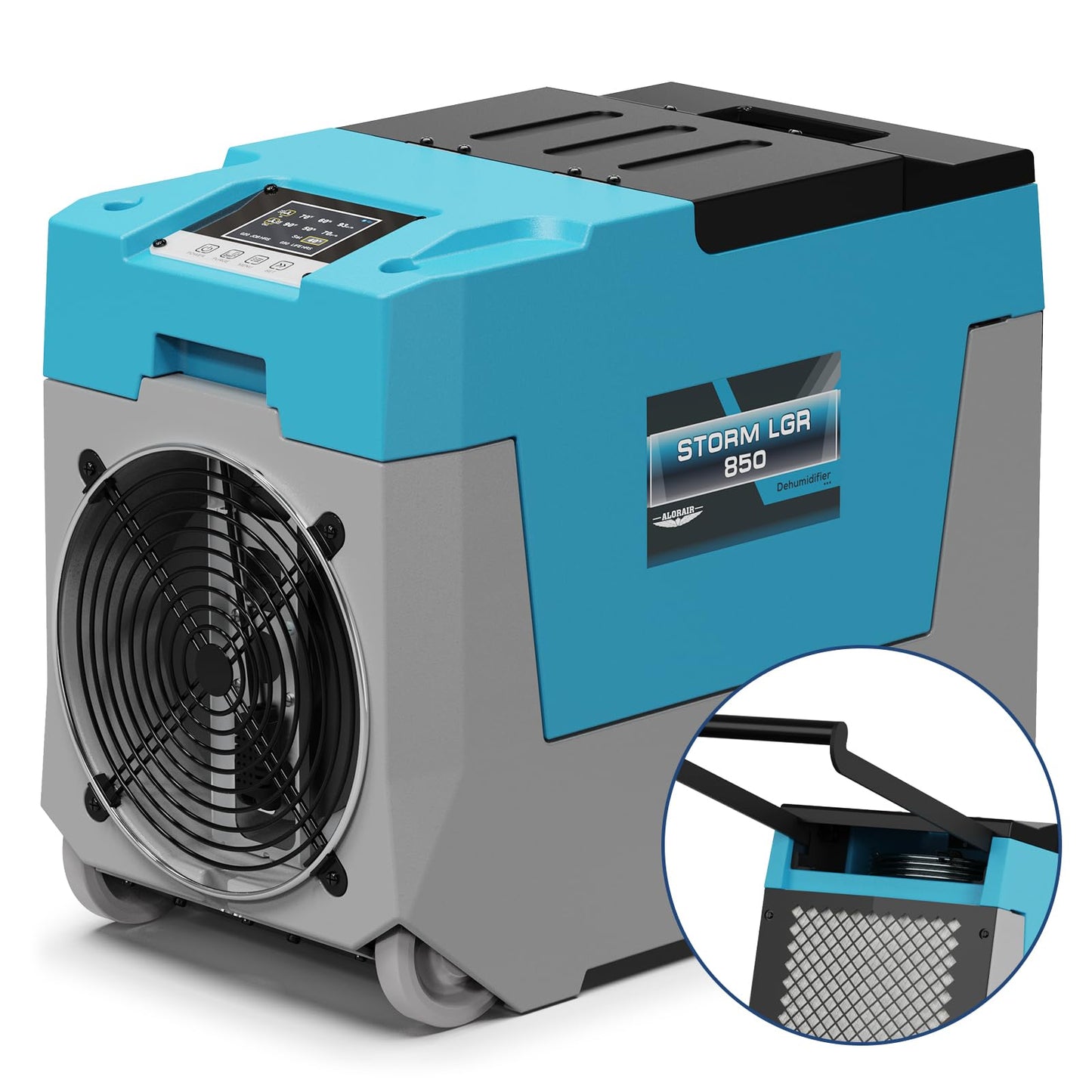 AlorAir 180 PPD LGR Commercial Dehumidifier with Pump, Heavy Duty Industrial Dehumidifiers Water Damage Restoration for Homes, Basements, Garages, Gym and Job Sites, Winter Storm (Blue)