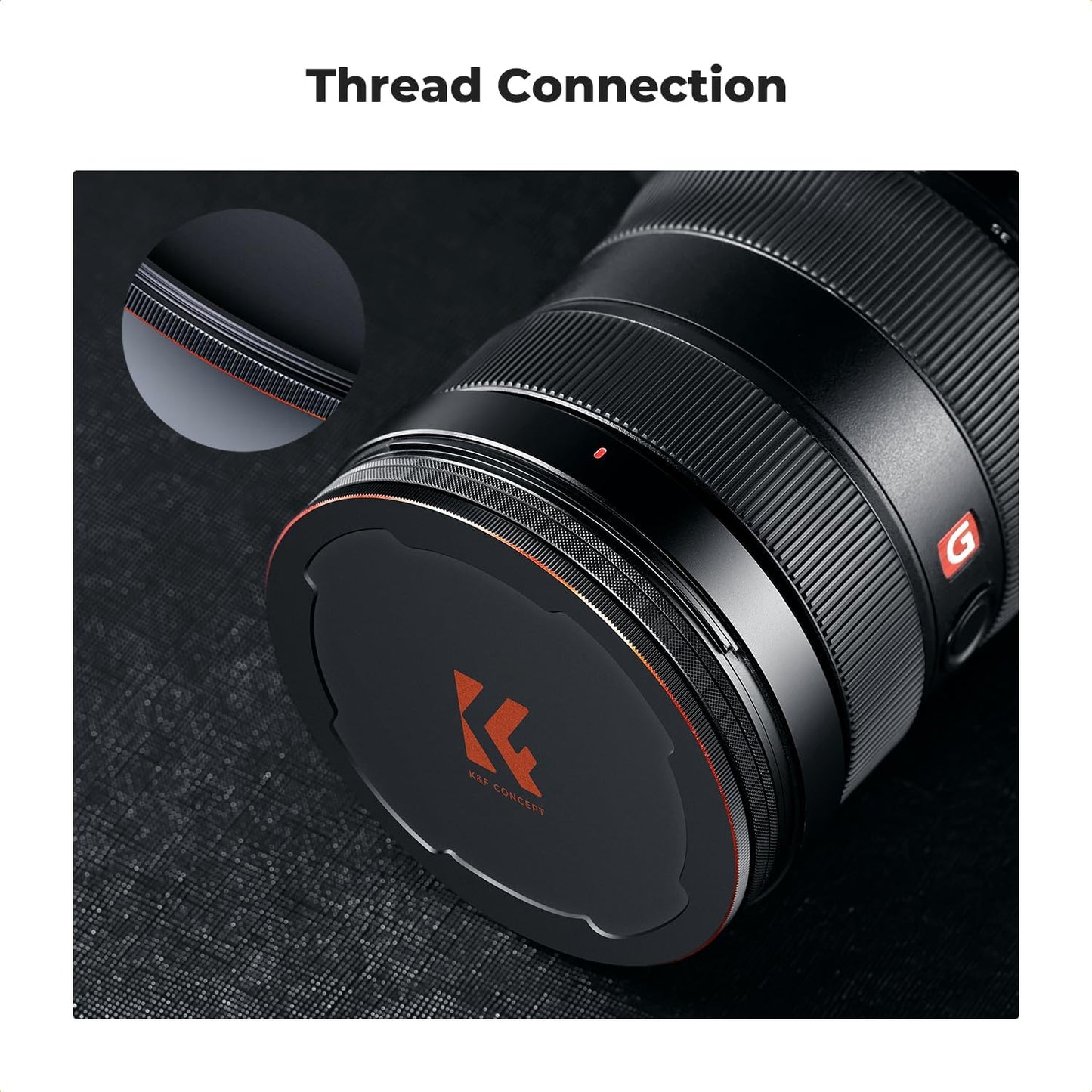 K&F CONCEPT 82mm 2-in-1 Thread & Magnetic Lens Filter Cap Only Compatible with K&F Magnetic Swap System