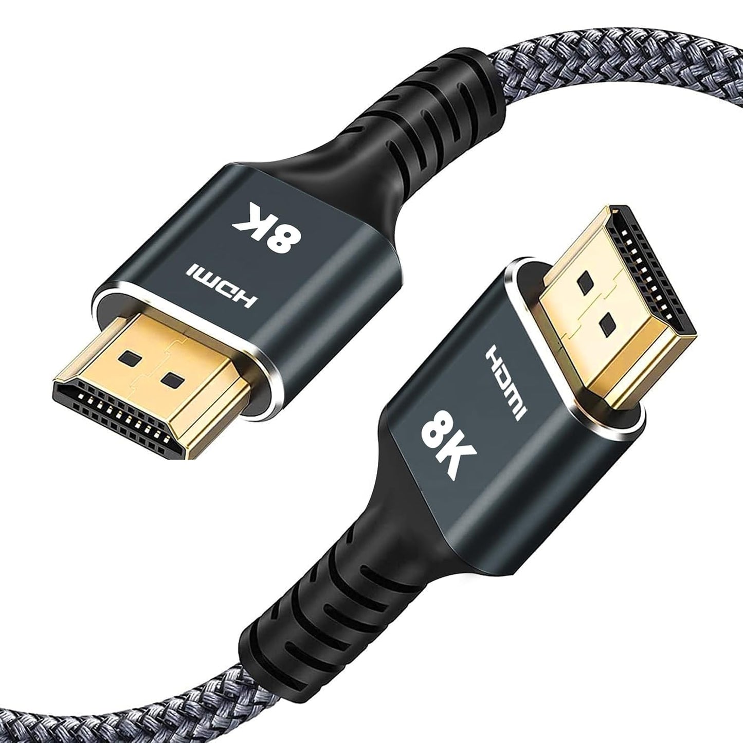 Generic 8K 3.3 FT/1M (48Gbps), 8K@60Hz, 4K@120Hz, PS5, Kirei V Wire HDMI Cable Ultra High Speed Nylon Braided Cable