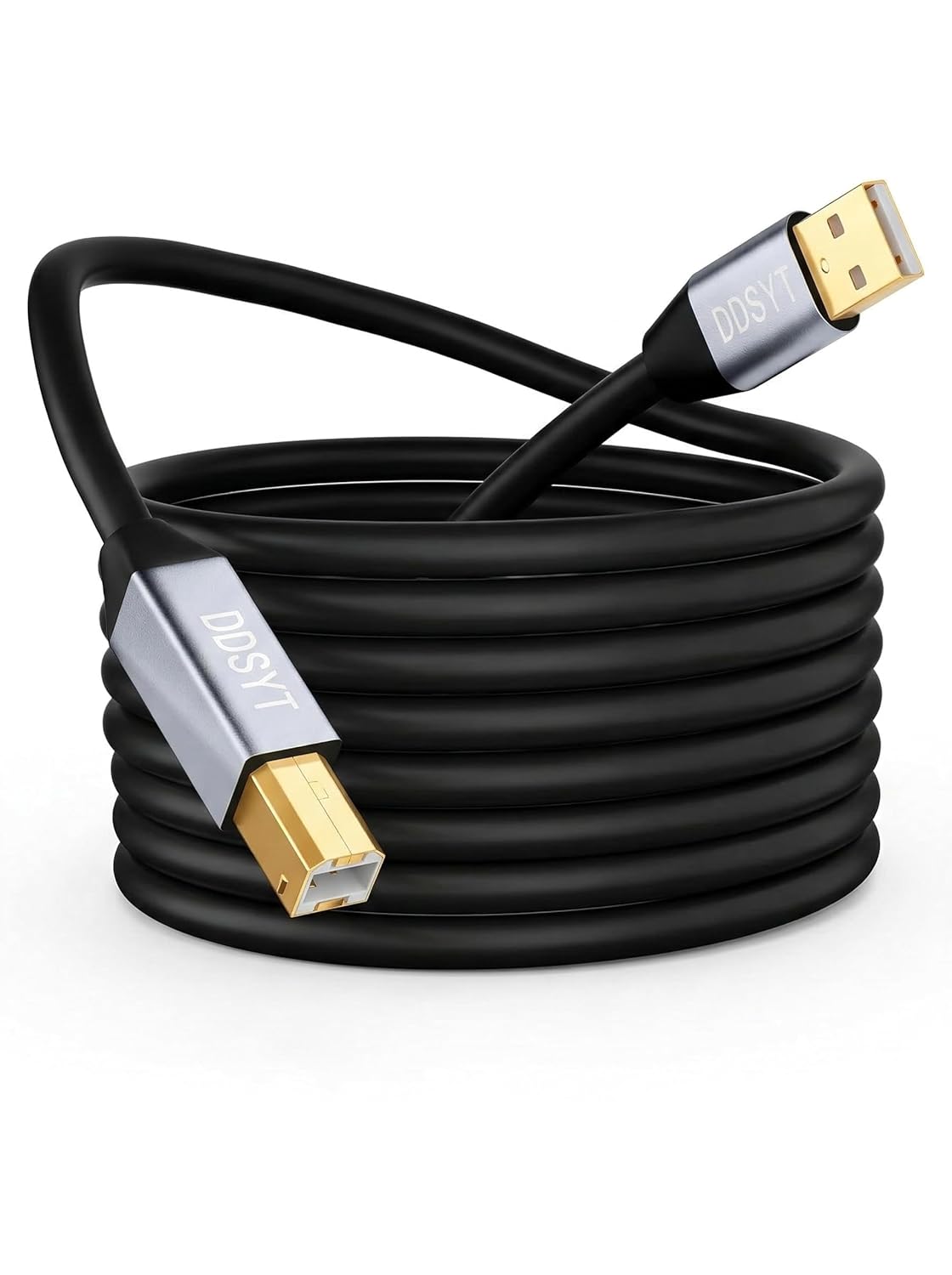 DDSYT 30 2.0 Setup FT USB Printer Cable Gold Plated USB A to B Cord for Long Distance Home Office Compatible with HP