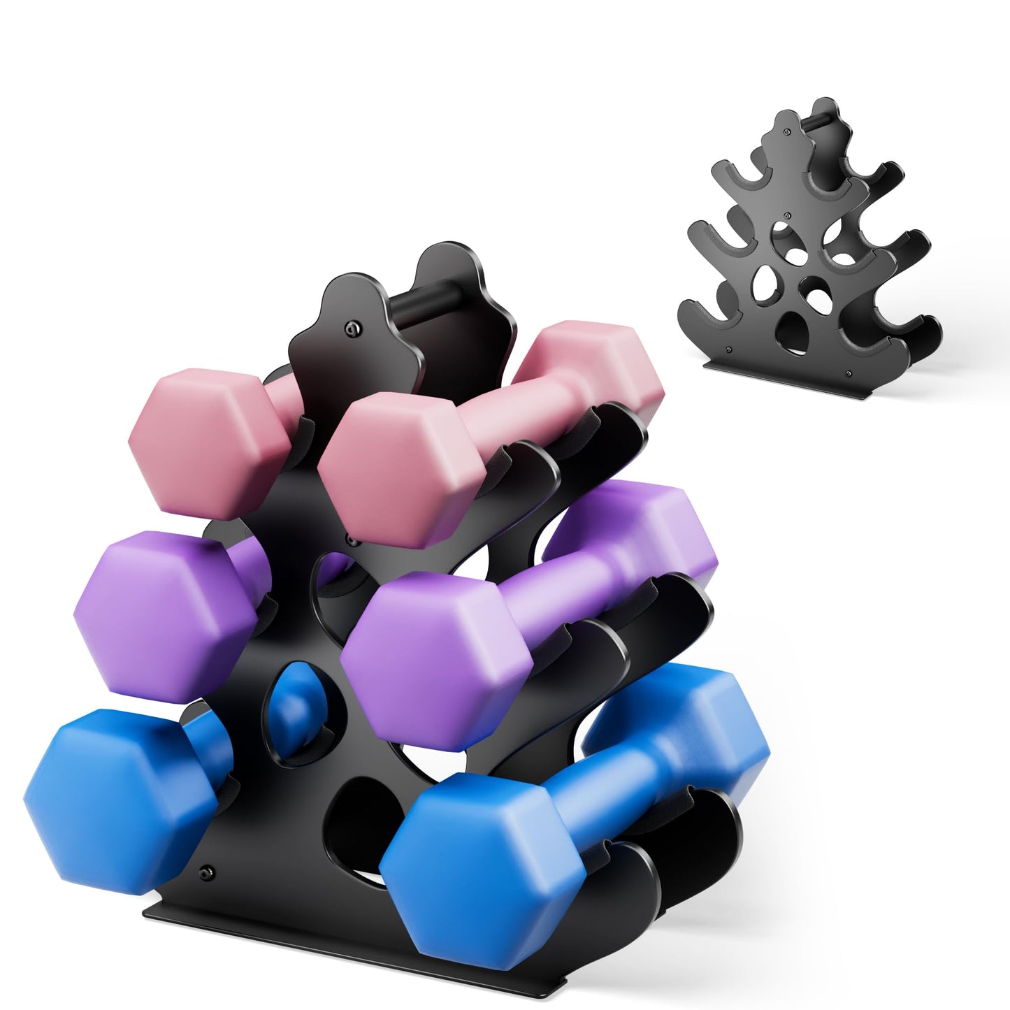 3 Tier Dumbbell Rack, Weight Rack For Home Gym, Dumbbell Stand for Free Weights
