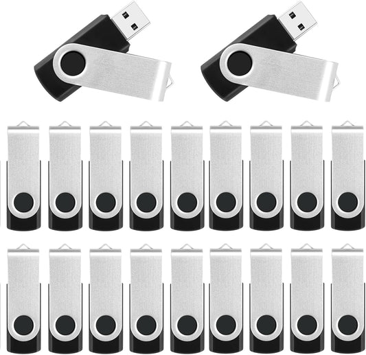MECHEER 128MB 20 Pack, 2.0 Flash Drive Bulk USB Flash Drives USB Thumb Drive Photo Stick Jump Drives with Lanyards