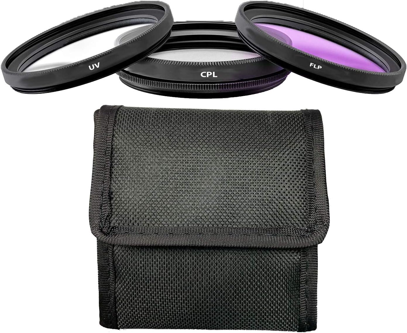 COMMANDER OPTICS 3 (67mm) Professional HD Piece Camera Lens Filter Kit (UV, CPL, FLD) with Carrying Case