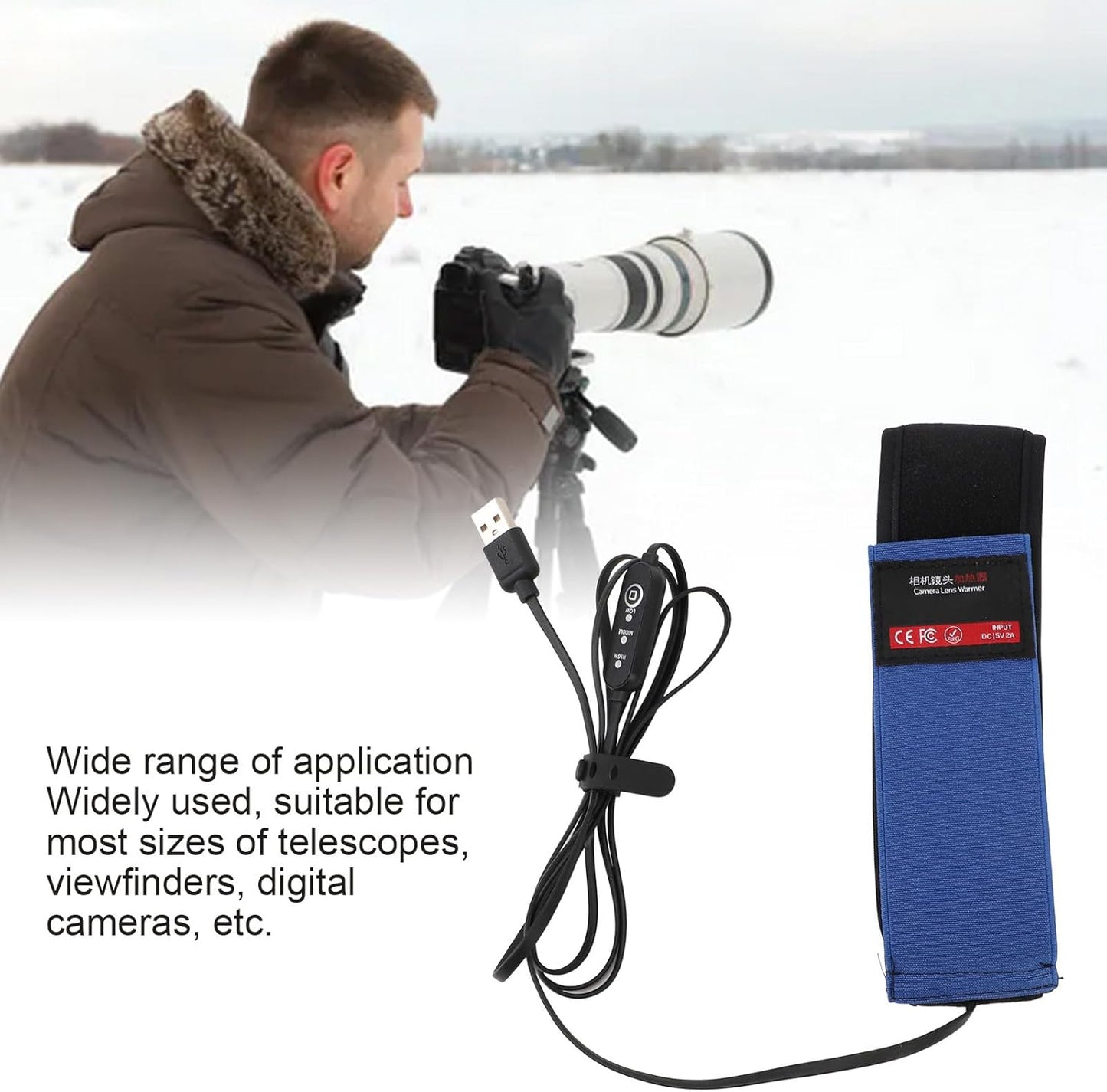 Dpofirs (545mm) USB Lens Heater, Telescope Flexible Dew Prevention for Telescopes, Viewfinders, Digital Cameras Lens