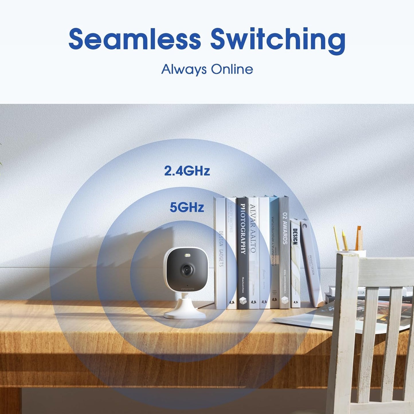 4MP 2.4g/5g 128G Cameras for Home Security with Audio and Video, Indoor Security Camera for Baby Monitor, Outdoor