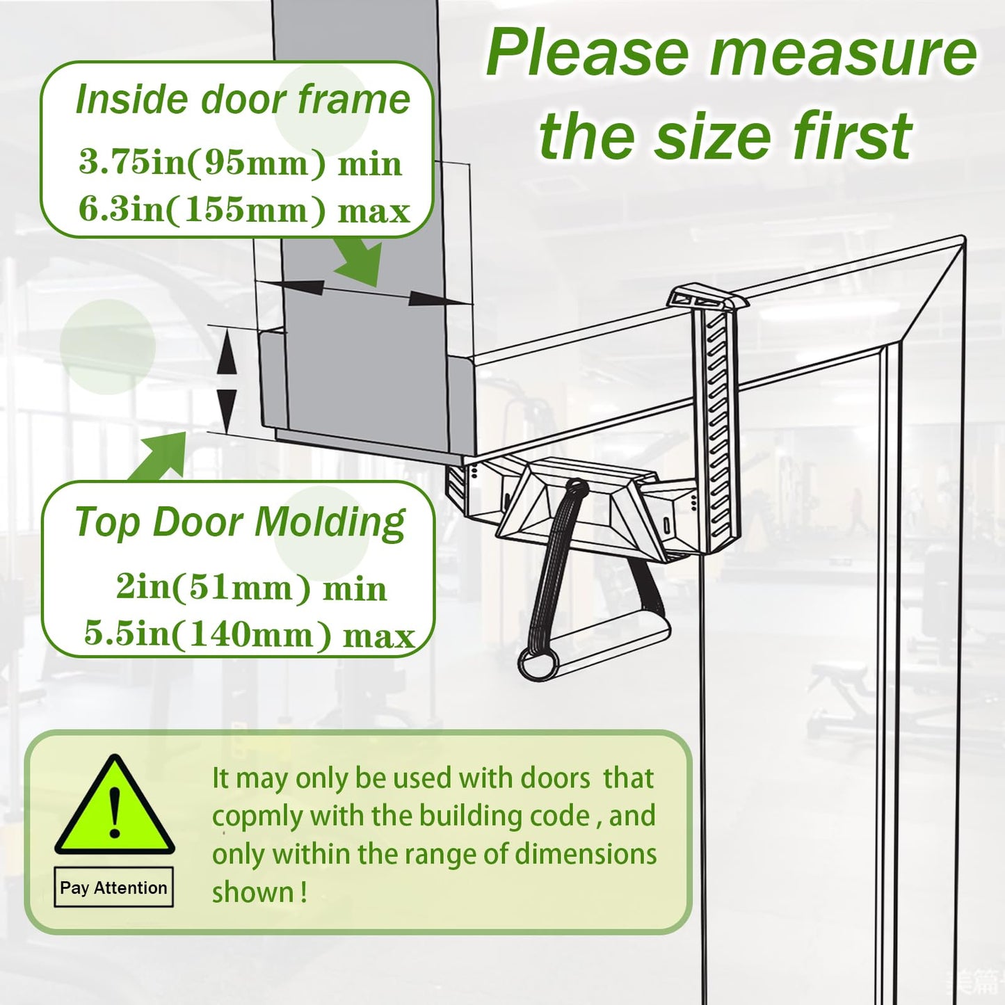 Portable Pull Up Bar,Pull Up Bar Door Frame for Work from Home Fitness.Load bearing capacity exceeding 330lbs