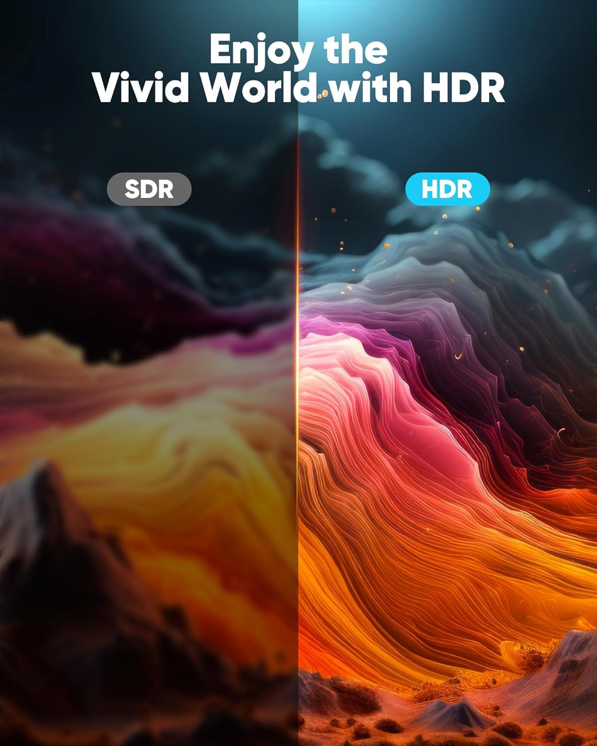 4K 15FT 4K@60Hz 18Gbps 3D, 2.2, PS-5/4/3/4K Highwings Long HDMI Cable - HDR Braided HDMI Cord, High Speed