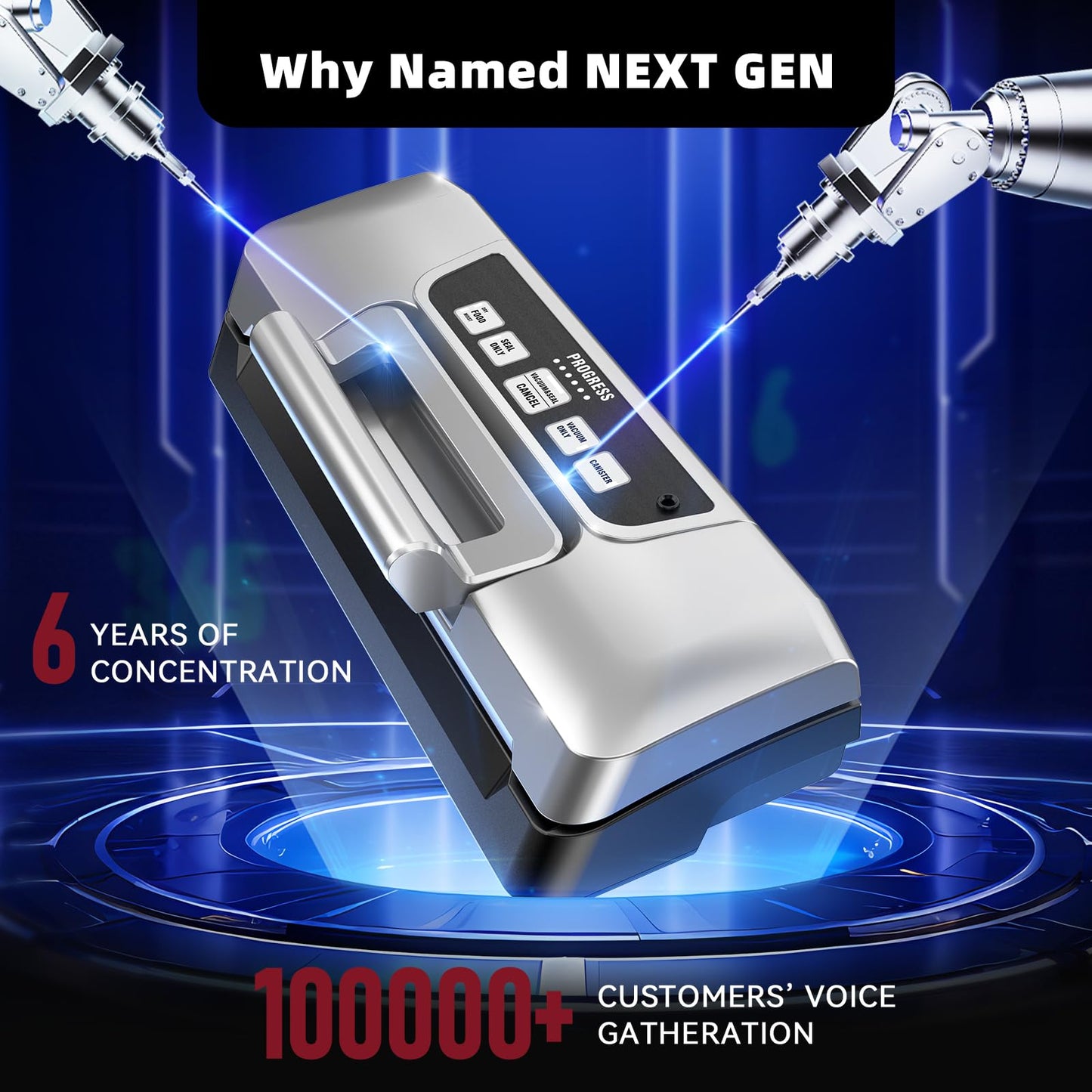 Next Gen Vacuum Sealer Machine, Potane Double Pump Food Vacuum Saver With Smart Visual Status System, Full Auto/Manual Functions, Built-in Safety Cutter&Guided Seal Bar, Start Kit Bags to Seal a Meal