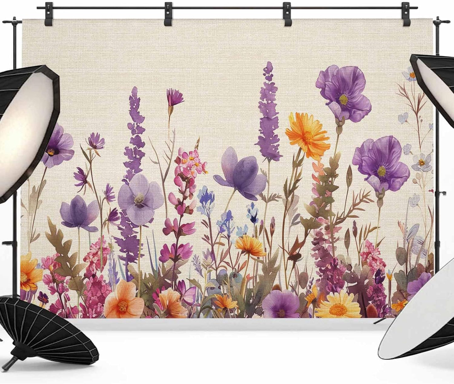Vyrn Klynt Country Decor,10x8ft Flower Purple Lavender Plant Photography Backdrop for Portrait Photo,Photoshoot