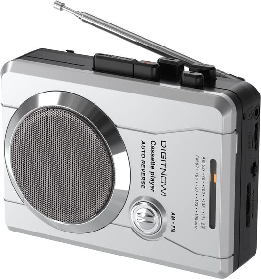 Mersoco Cassette Cassette Portable Player Recorder, Vintage AM FM Radio, Handheld Compact Player Stereo with Built