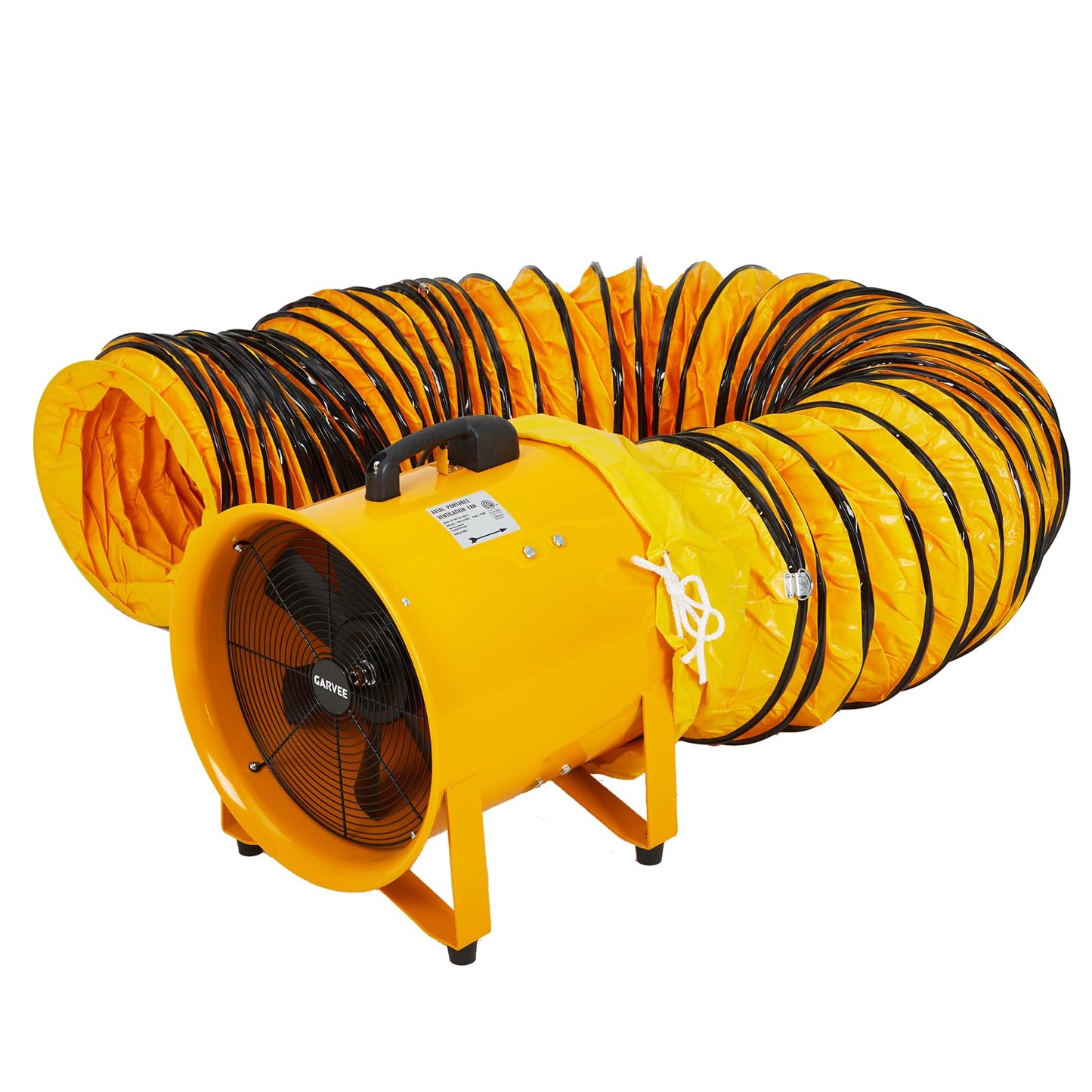 ExploreHorizon 12 Inch Air Mover Blower Fan, 3500 CFM Heavy Duty Industrial Exhaust Fan with 16.4 ft Flexible Duct, Low-Noise Portable Blower Exhaust Fan for Construction, Workshops