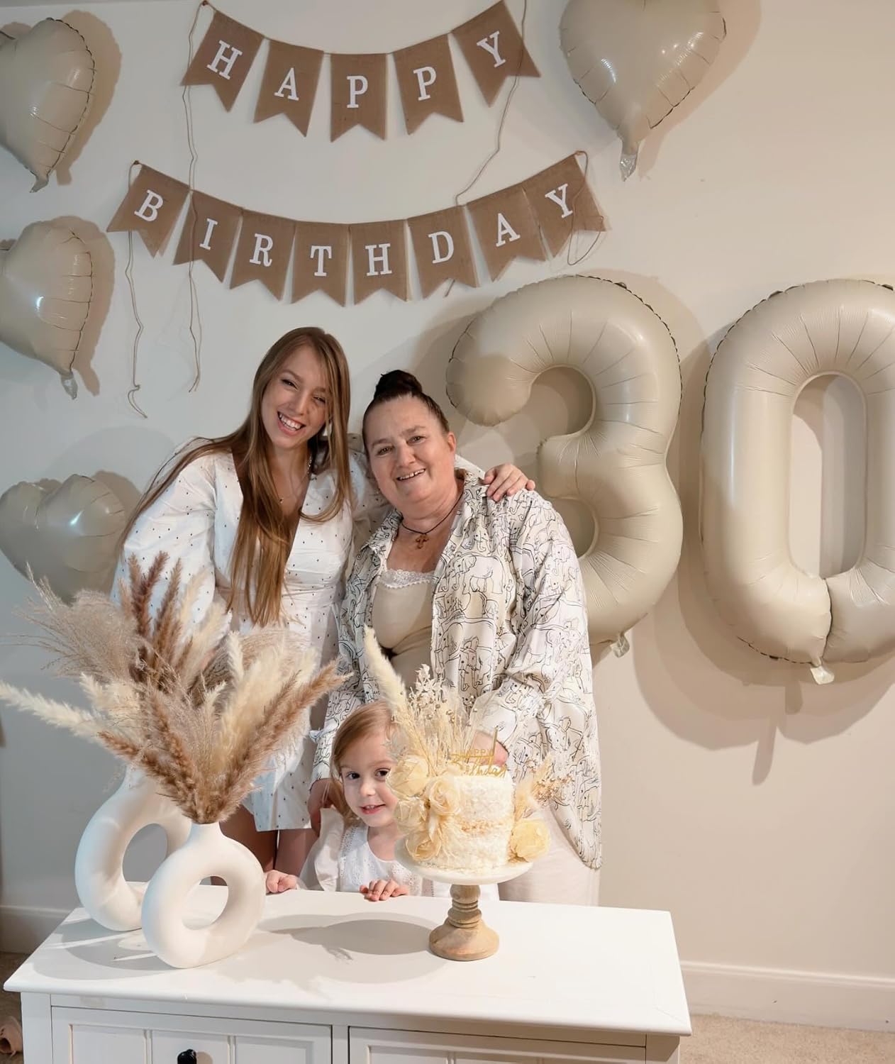 Regine Switzerland Cream Number Balloon - 40 Inch Birthday Decoration for Milestone Celebrations